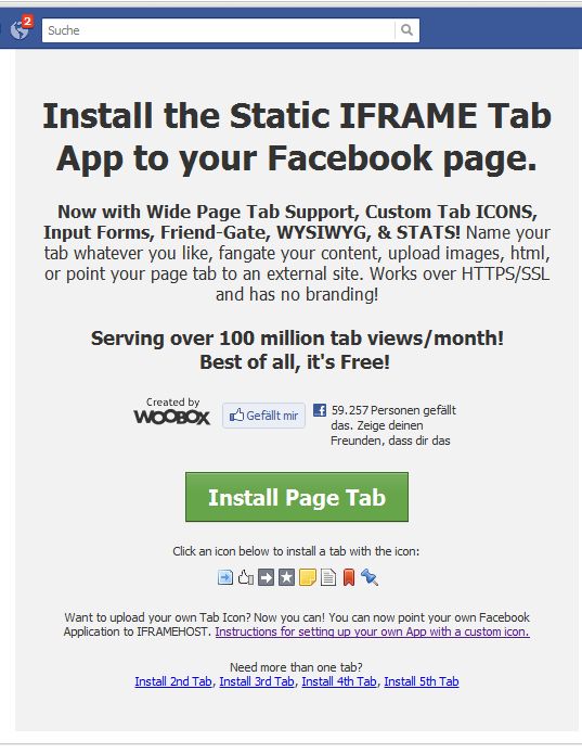Install Page Tab Install Page Tab Facebook Fanpage Reiter einfach erstellen